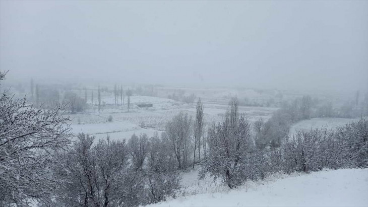 Doğanşehir'de kar yağışı etkili oldu.